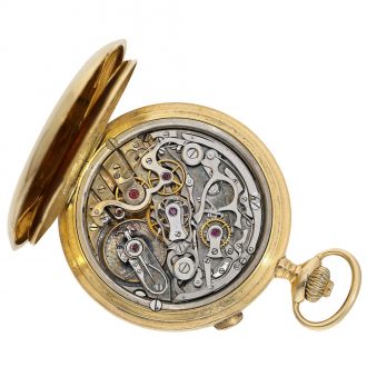 Swiss 18 carat gold split seconds chronograph Circa 1920