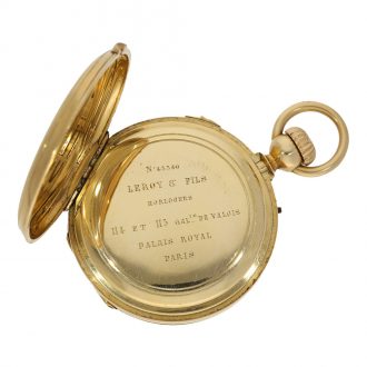 French 18 carat gold watch with Louis Audemars winding mechanism Circa 1876