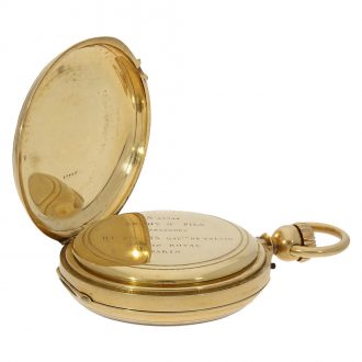 French 18 carat gold watch with Louis Audemars winding mechanism Circa 1876