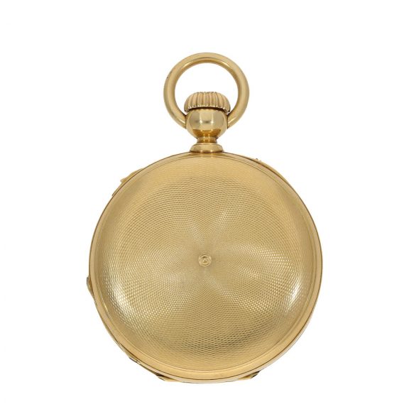 French 18 carat gold watch with Louis Audemars winding mechanism Circa 1876 French 18 carat gold watch with Louis Audemars winding mechanism Circa 1876