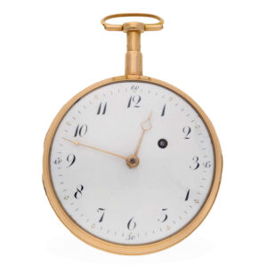 French 18 carat gold verge watch with striking mechanism Circa 1800