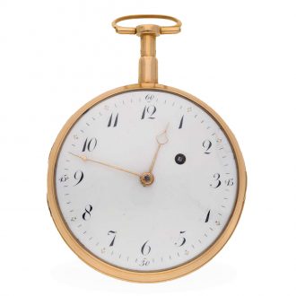 French 18 carat gold verge watch with striking mechanism Circa 1800