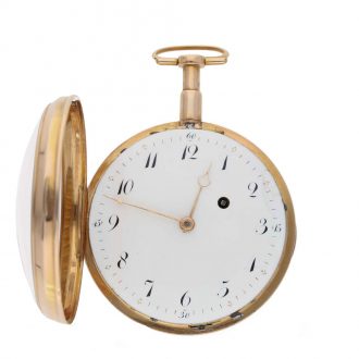 French 18 carat gold verge watch with striking mechanism Circa 1800