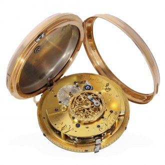 French 18 carat gold verge watch with striking mechanism Circa 1800