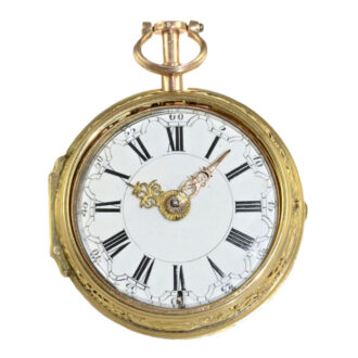 English gold pair cased repoussé verge watch Circa 1760 English gold pair cased repoussé verge watch Circa 1760