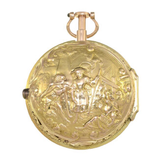 English gold pair cased repoussé verge watch Circa 1760 English gold pair cased repoussé verge watch Circa 1760
