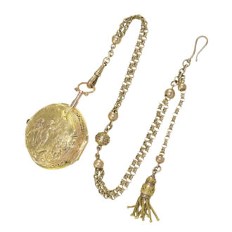 English gold pair cased repoussé verge watch Circa 1760 English gold pair cased repoussé verge watch Circa 1760