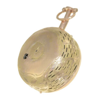 English gold pair cased repoussé verge watch Circa 1760 English gold pair cased repoussé verge watch Circa 1760