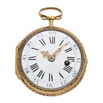 French 18 carat gold and enamel verge Rococo watch Circa 1760