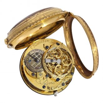 French 18 carat gold and enamel verge Rococo watch Circa 1760