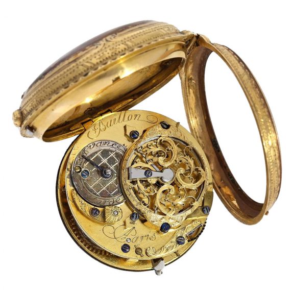 French 18 carat gold and enamel verge Rococo watch Circa 1760 French 18 carat gold and enamel verge Rococo watch Circa 1760