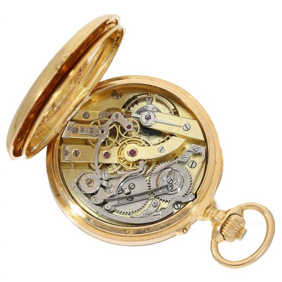 French 18 carat gold chronometer with chronograph Circa 1890 French 18 carat gold chronometer with chronograph Circa 1890