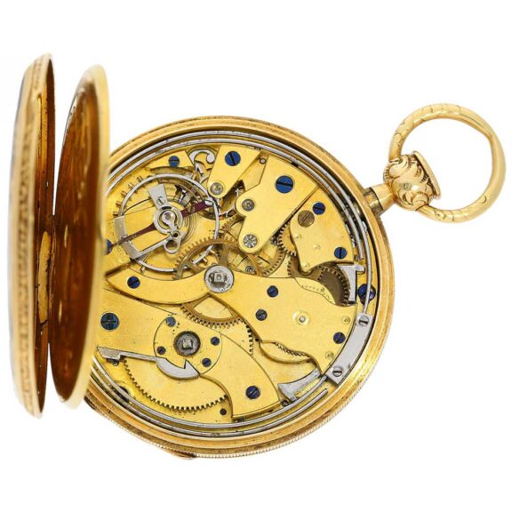 Swiss gold Lepine repeater with portrait of Napoleon Circa 1820 Swiss gold Lepine repeater with portrait of Napoleon Circa 1820