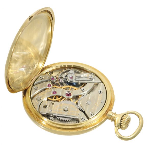 Swiss 18 carat gold historically interesting Art Nouveau watch Circa 1909 Swiss 18 carat gold historically interesting Art Nouveau watch Circa 1909