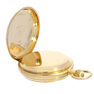 English gold hunting cased minute repeating lever Circa 1885 English gold hunting cased minute repeating lever Circa 1885