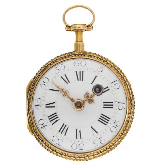 Swiss 18 Carat red gold and enamel Louis XV verge watch Circa 1770 Swiss 18 Carat red gold and enamel Louis XV verge watch Circa 1770