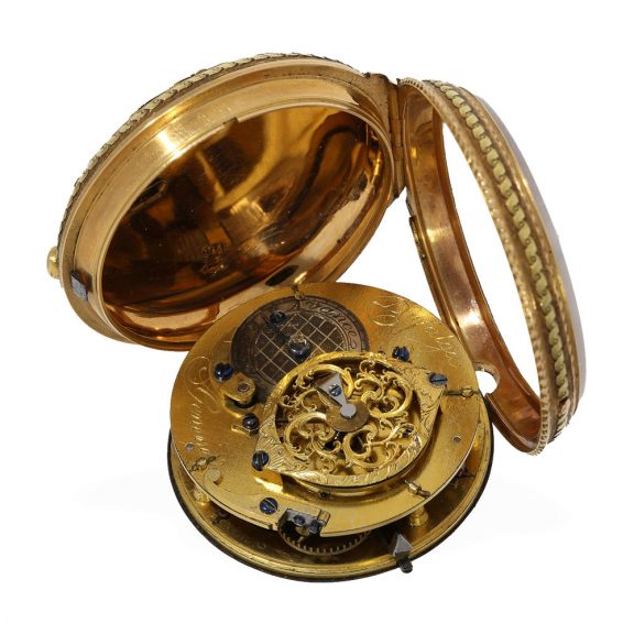 Swiss 18 Carat red gold and enamel Louis XV verge watch Circa 1770 Swiss 18 Carat red gold and enamel Louis XV verge watch Circa 1770