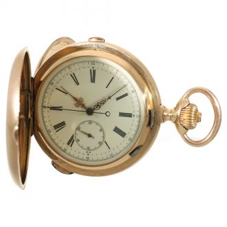 Swiss 14 carat gold hunter cased pocket watch Circa 1900