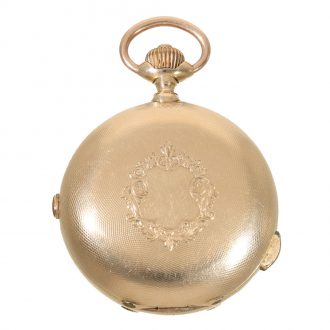 Swiss 14 carat gold hunter cased pocket watch Circa 1900