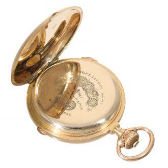 Swiss 14 carat gold hunter cased pocket watch Circa 1900