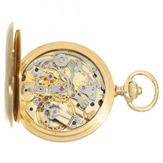 Swiss 18 carat gold open faced lever chronograph Circa 1905