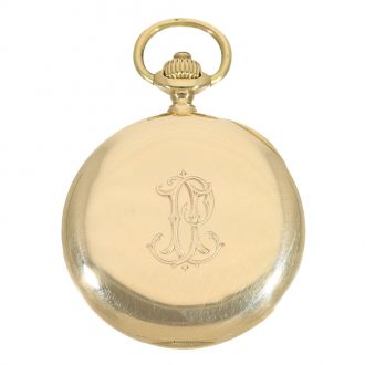 Swiss 18 carat gold open faced lever chronograph Circa 1905