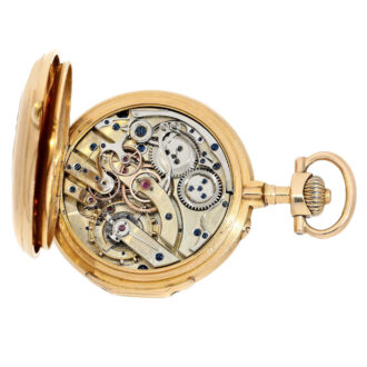 Swiss gold Louis XV single button chronograph Circa 1885