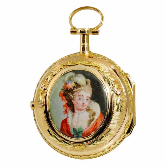 Swiss verge watch in a gold and enamel case Circa 1780 Swiss verge watch in a gold and enamel case Circa 1780