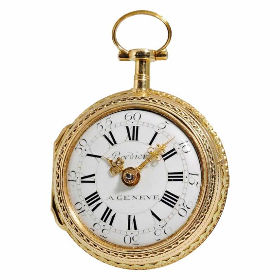 Swiss verge watch in a gold and enamel case Circa 1780