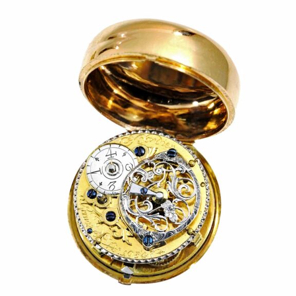 Swiss verge watch in a gold and enamel case Circa 1780 Swiss verge watch in a gold and enamel case Circa 1780