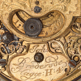 Dutch silver verge watch with mock pendulum Circa 1750