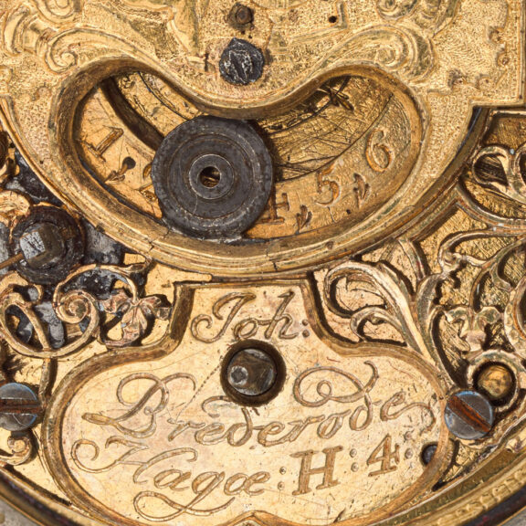 Dutch silver verge watch with mock pendulum Circa 1750 Dutch silver verge watch with mock pendulum Circa 1750