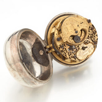 Dutch silver verge watch with mock pendulum Circa 1750