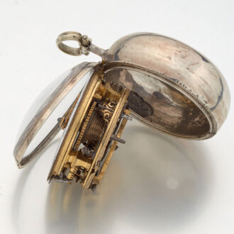 Dutch silver verge watch with mock pendulum Circa 1750