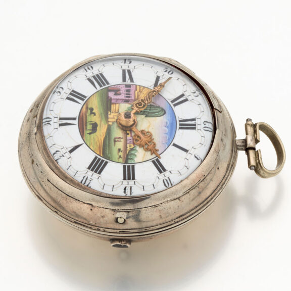 Dutch silver verge watch with mock pendulum Circa 1750 Dutch silver verge watch with mock pendulum Circa 1750
