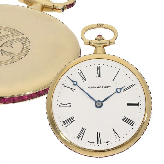 Swiss 18 Carat gold dress watch with ruby setting Circa 1951