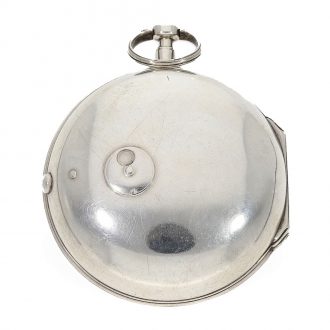 English silver pocket watch with enamelled cock Circa 1720 English silver pocket watch with enamelled cock Circa 1720