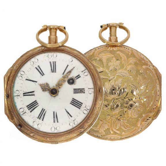 French 18 Carat gold watch with rare repeater Circa 1750