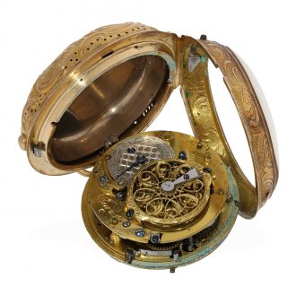 French 18 Carat gold watch with rare repeater Circa 1750