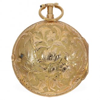 French 18 Carat gold watch with rare repeater Circa 1750