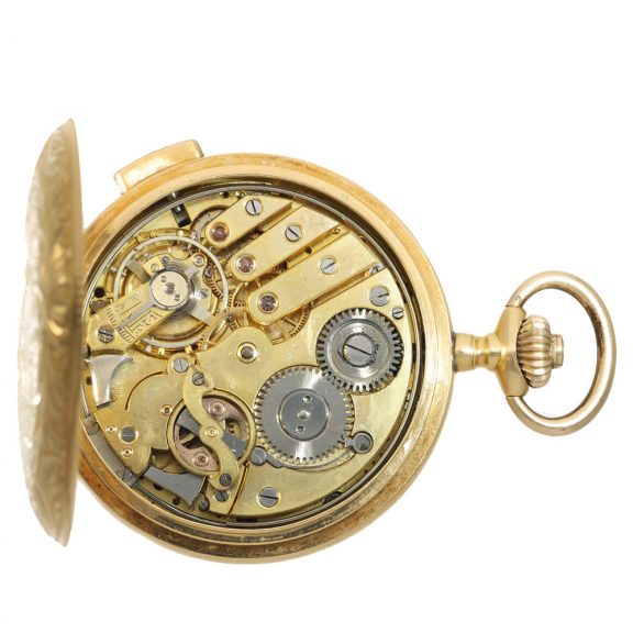 Swiss 18 carat gold full hunter cased minute repeater watch Circa 1910 Swiss 18 carat gold full hunter cased minute repeater watch Circa 1910