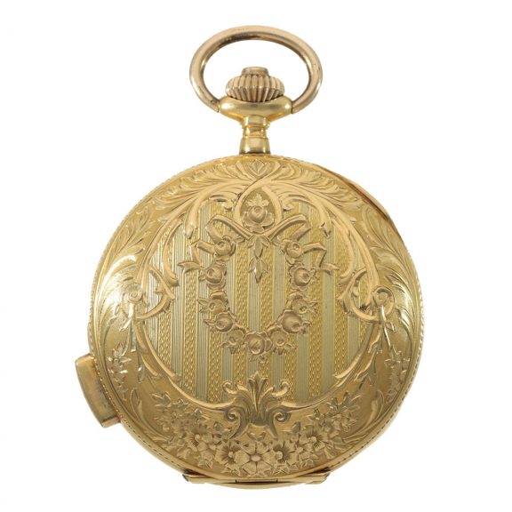 Swiss 18 carat gold full hunter cased minute repeater watch Circa 1910 Swiss 18 carat gold full hunter cased minute repeater watch Circa 1910