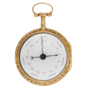 Probably French 18 Carat gold double sided verge watch Circa 1760