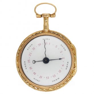 Probably French 18 Carat gold double sided verge watch Circa 1760