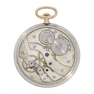 Swiss platinum and gold open faced lever dress watch Circa 1920