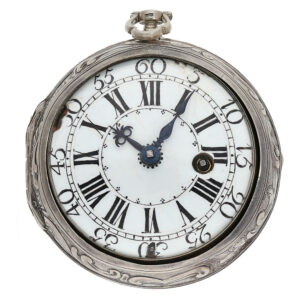 French early repoussé double case verge watch Circa 1735