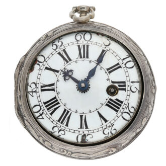 French early repoussé double case verge watch Circa 1735