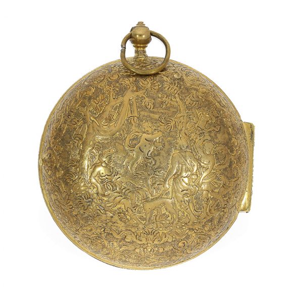 French 18 Carat gold ‘onion’ with elaborate relief case Circa 1700 French 18 Carat gold ‘onion’ with elaborate relief case Circa 1700