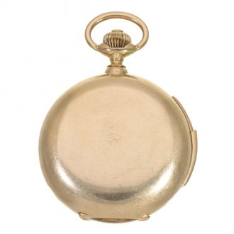 Swiss 14 carat gold full hunter cased watch with minute repeater Circa 1900 Swiss 14 carat gold full hunter cased watch with minute repeater Circa 1900