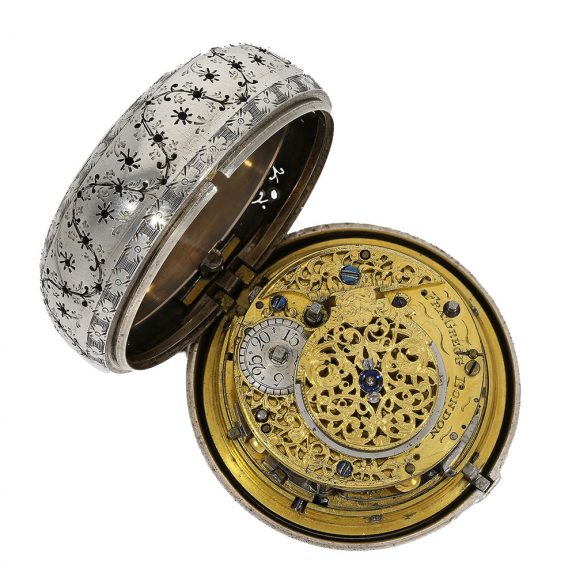 Large English pocket watch with striking mechanism Circa 1720 Large English pocket watch with striking mechanism Circa 1720